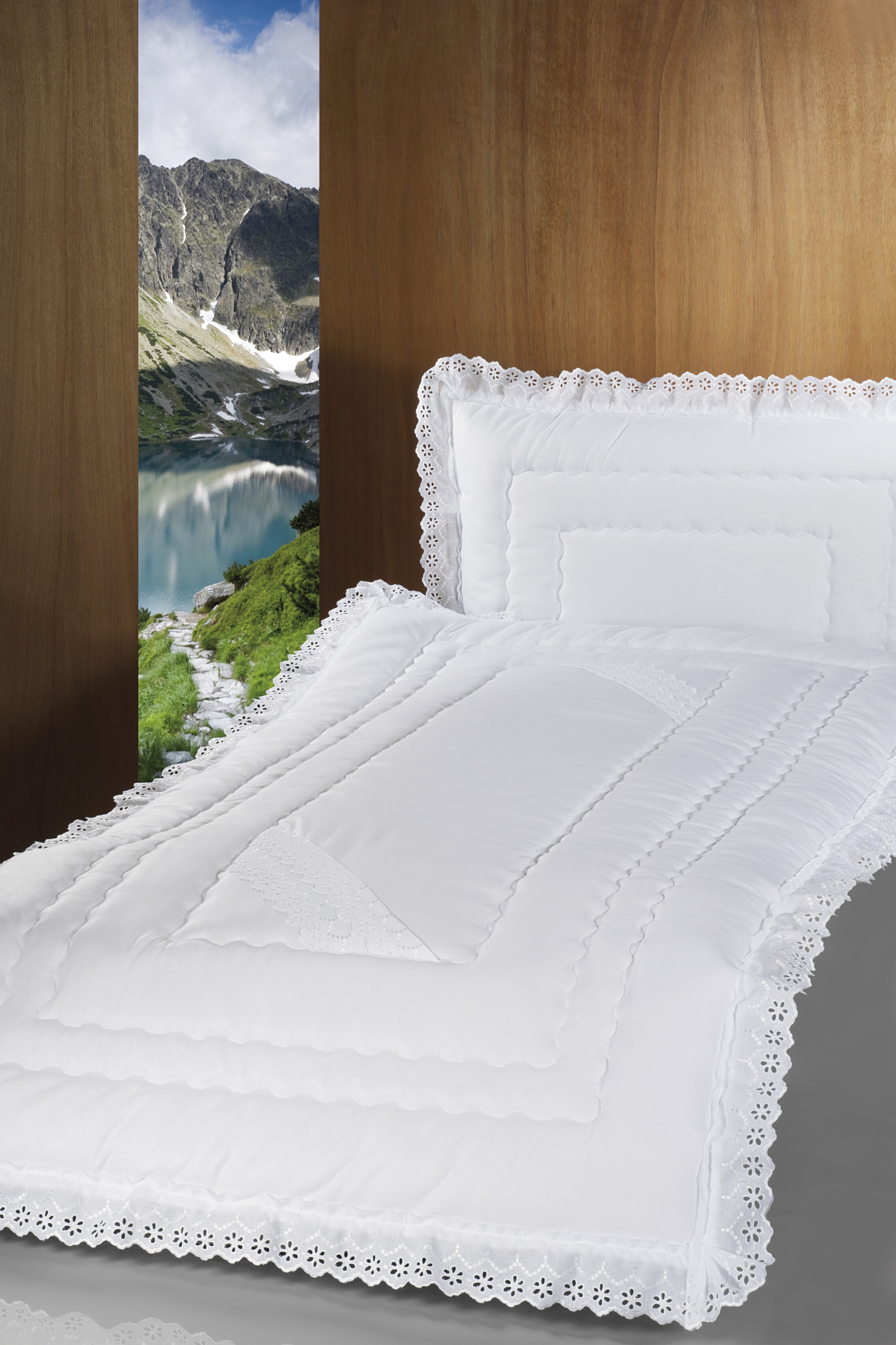 Deckengarnitur 0161 tv Stoff, Spitze