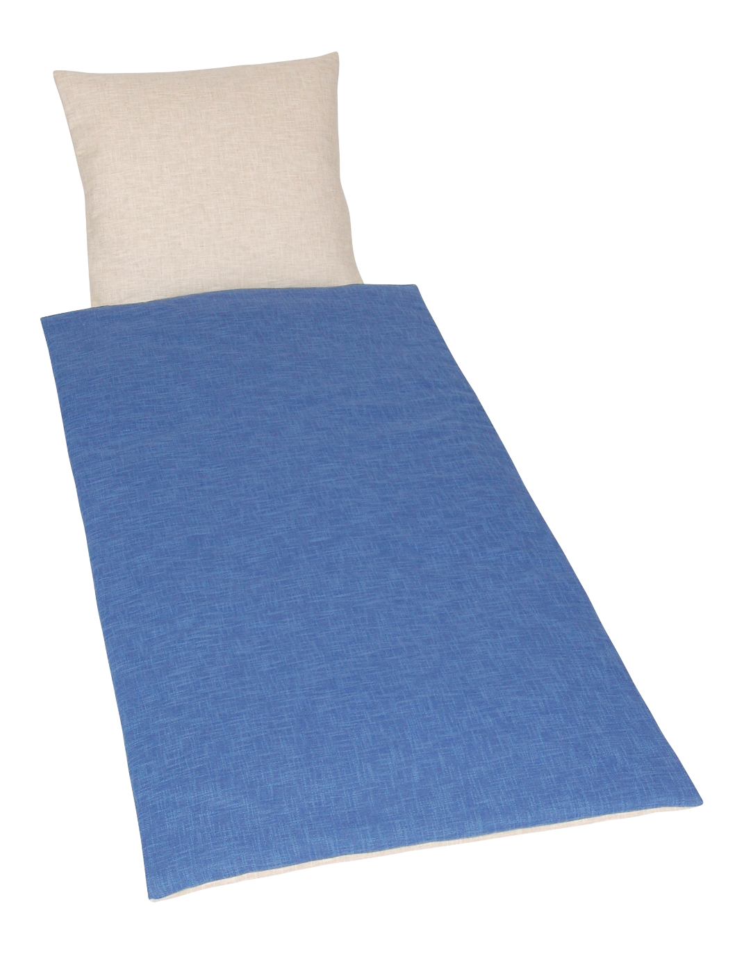 Deckengarnitur 0112 tv Janus Leinen himmblau/ecru, Kissen ecru