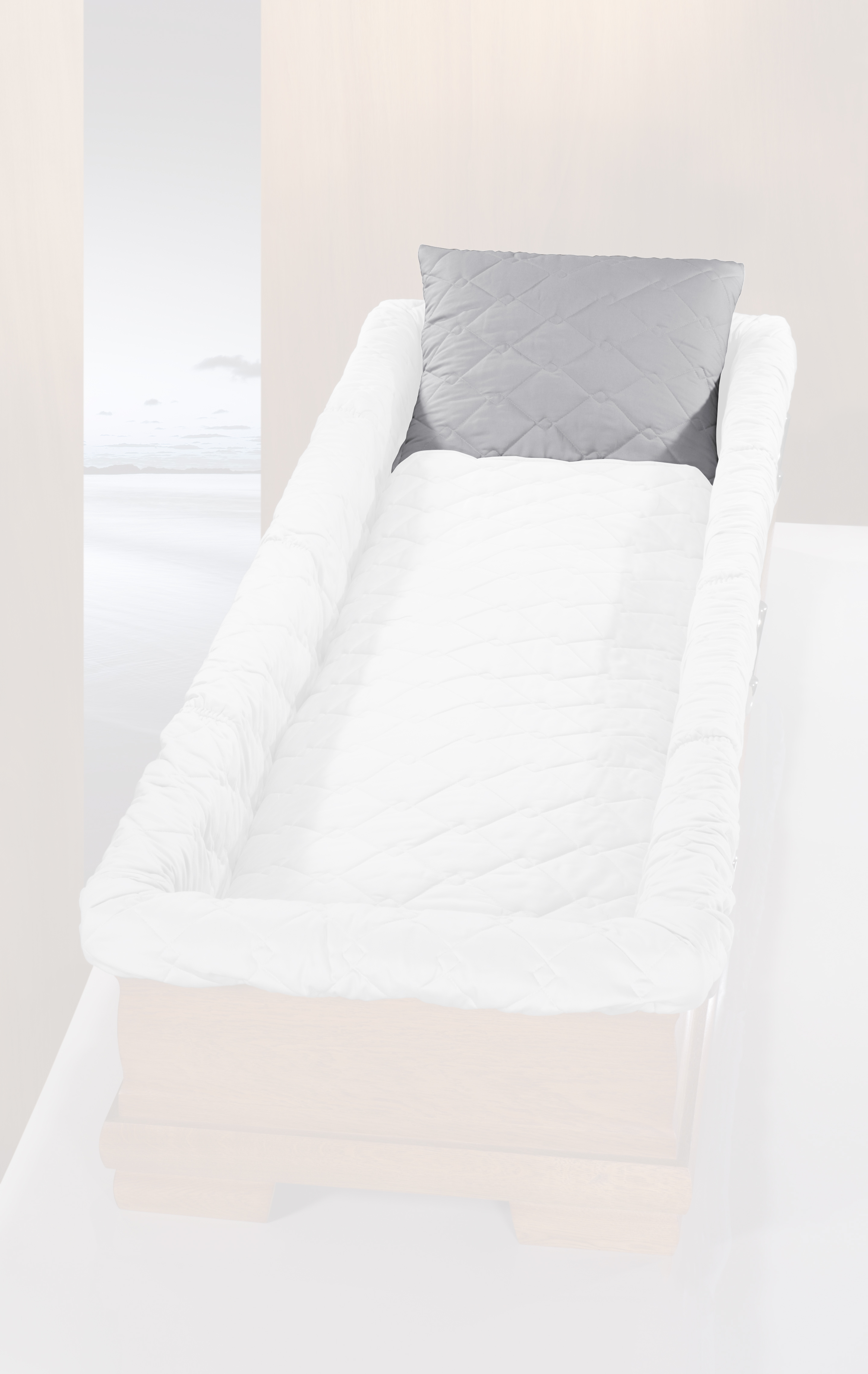 Kissen ohne Füllung, BW silbergrau, 01700 er Steppung, tv