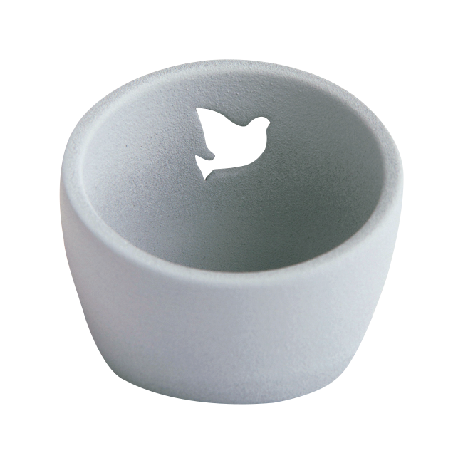 0085 Teelichthalter hellgrau