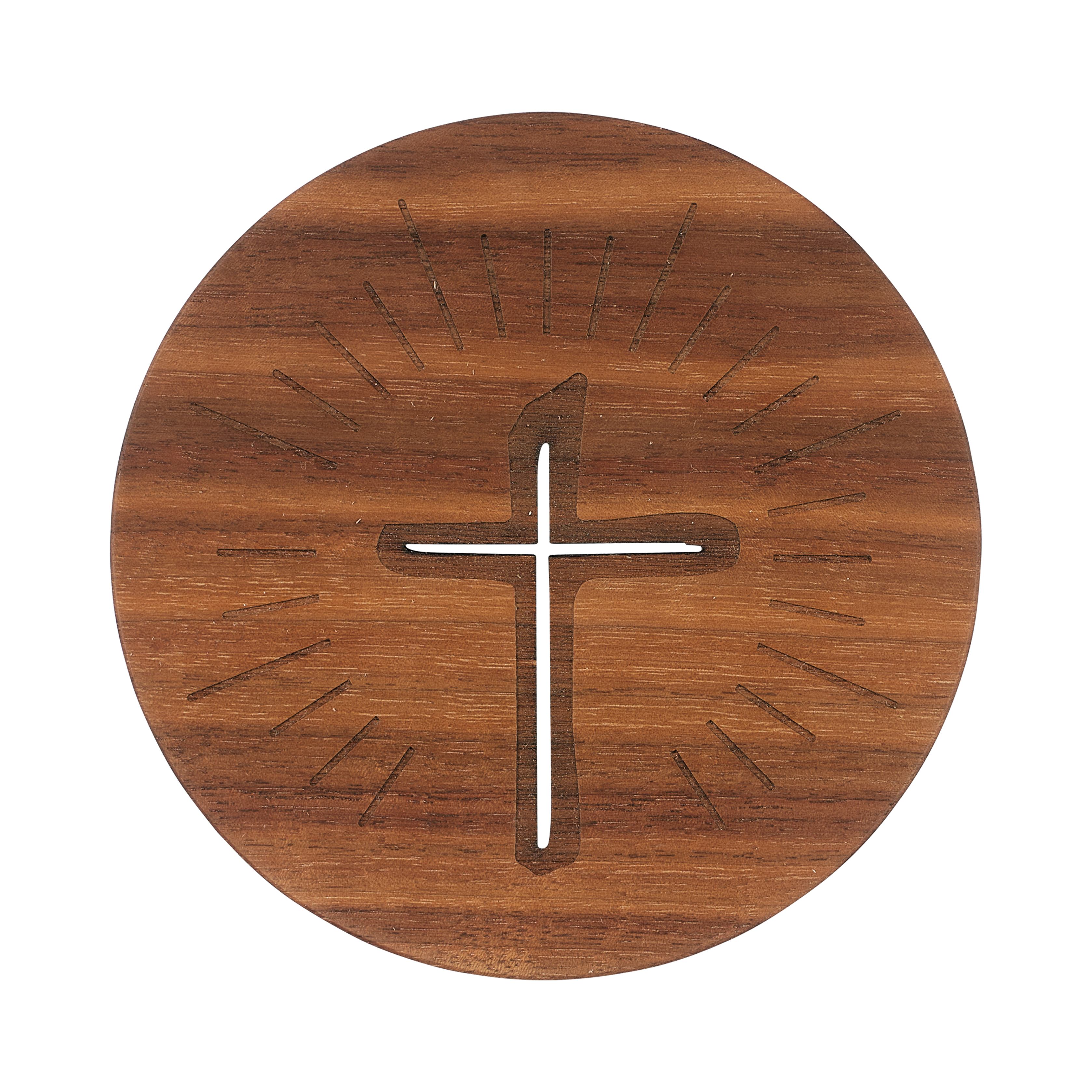 Urnenzusatz Nr. 2221 Elementscheibe Nussbaum Kreuz
