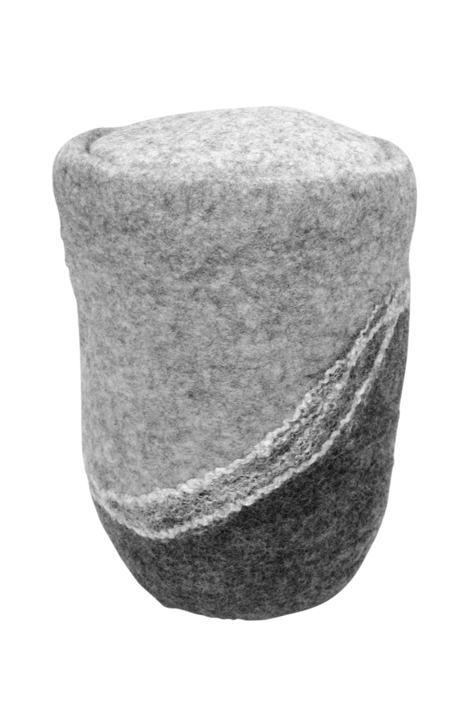 Urne Wollfilz grau/anthrazit