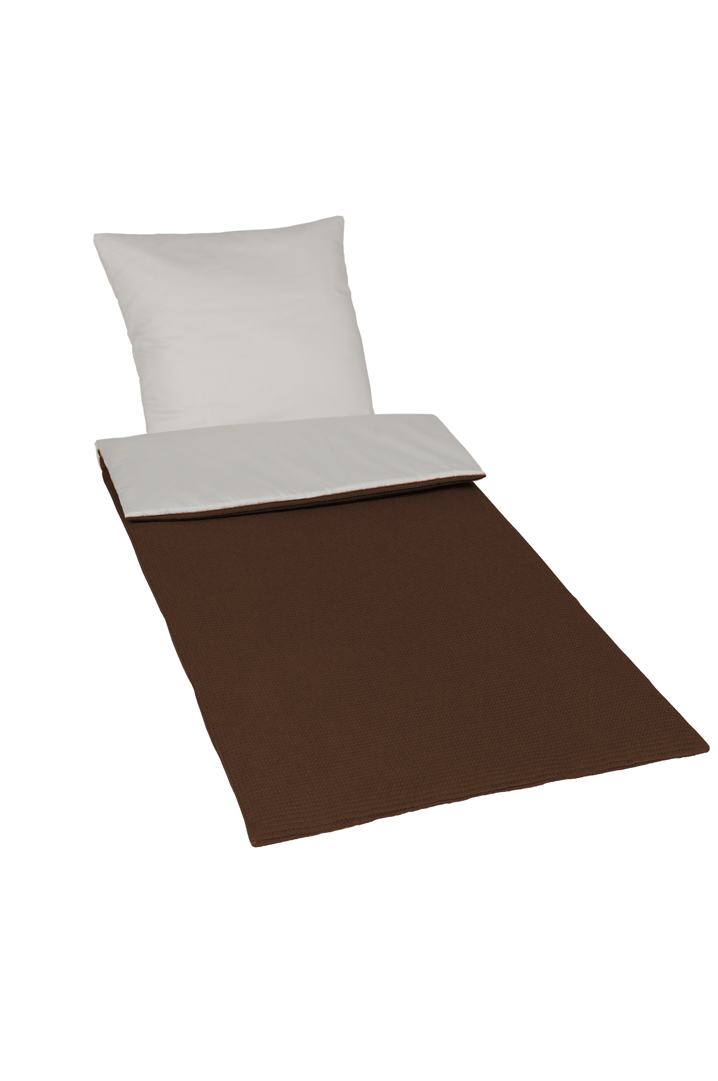 Deckengarnitur 0112 tv Janus elfenbein/Waffelpique anthr.-braun