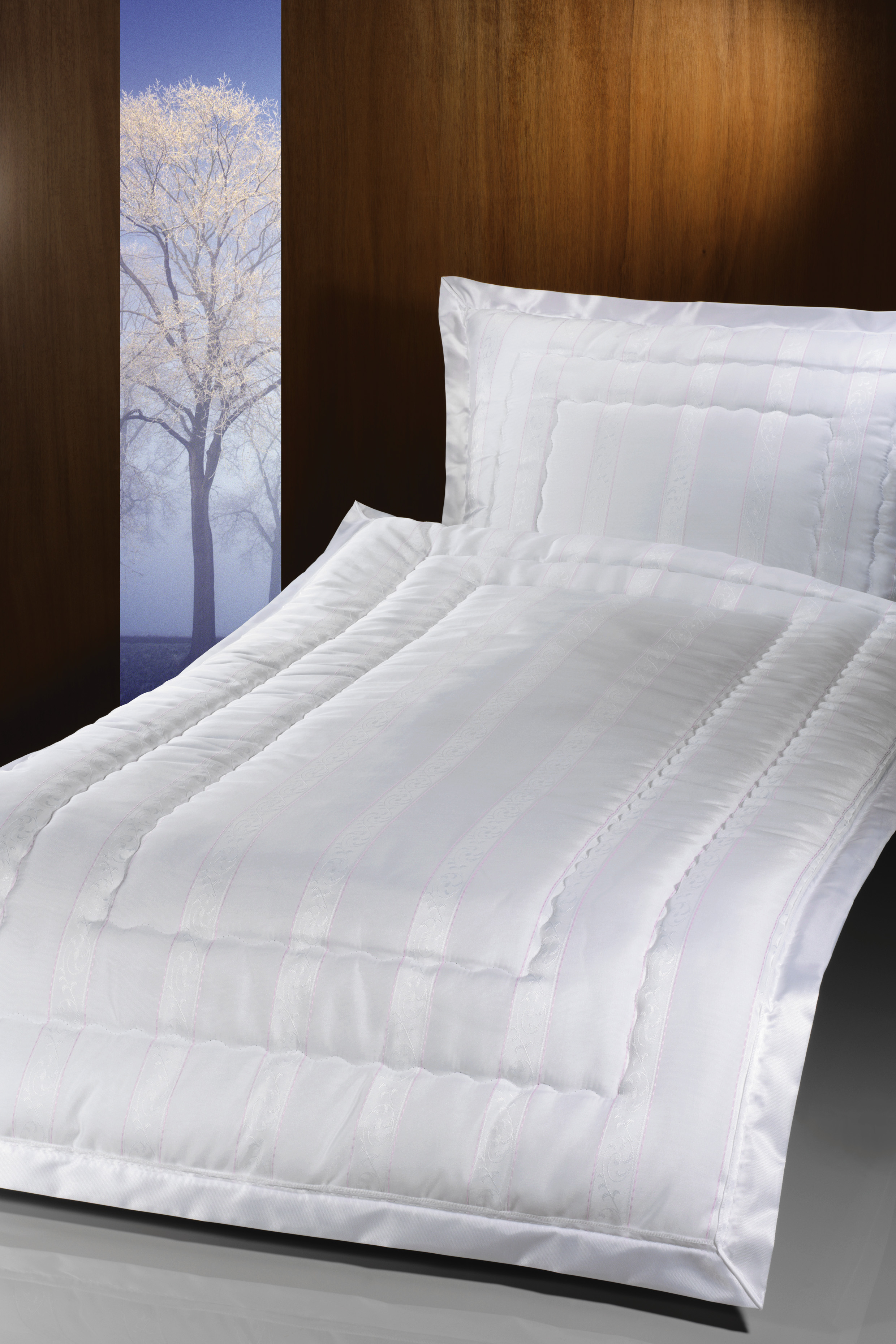 Deckengarnitur 1430 Ancona Pastellstreifen in rosa, Steg