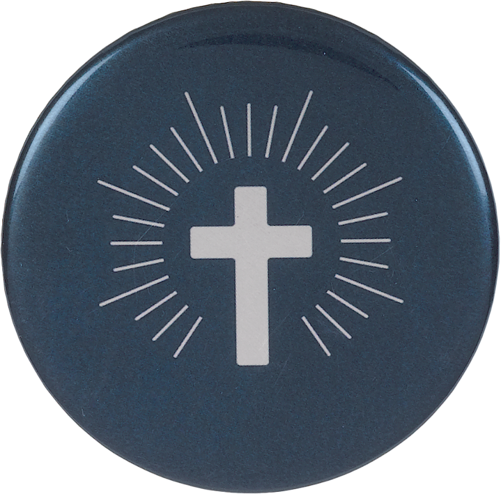 0828 Memori-Button - petrol, Kreuz (ohne Urne)