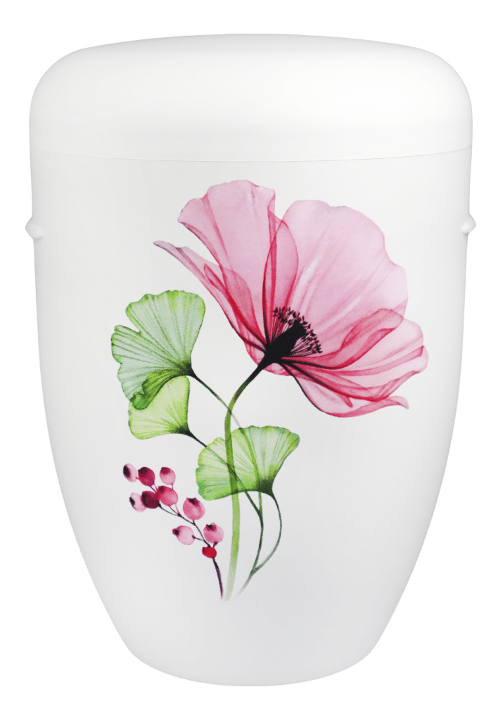 Urne 05-97-01b, Ginkgo mit Mohnblume