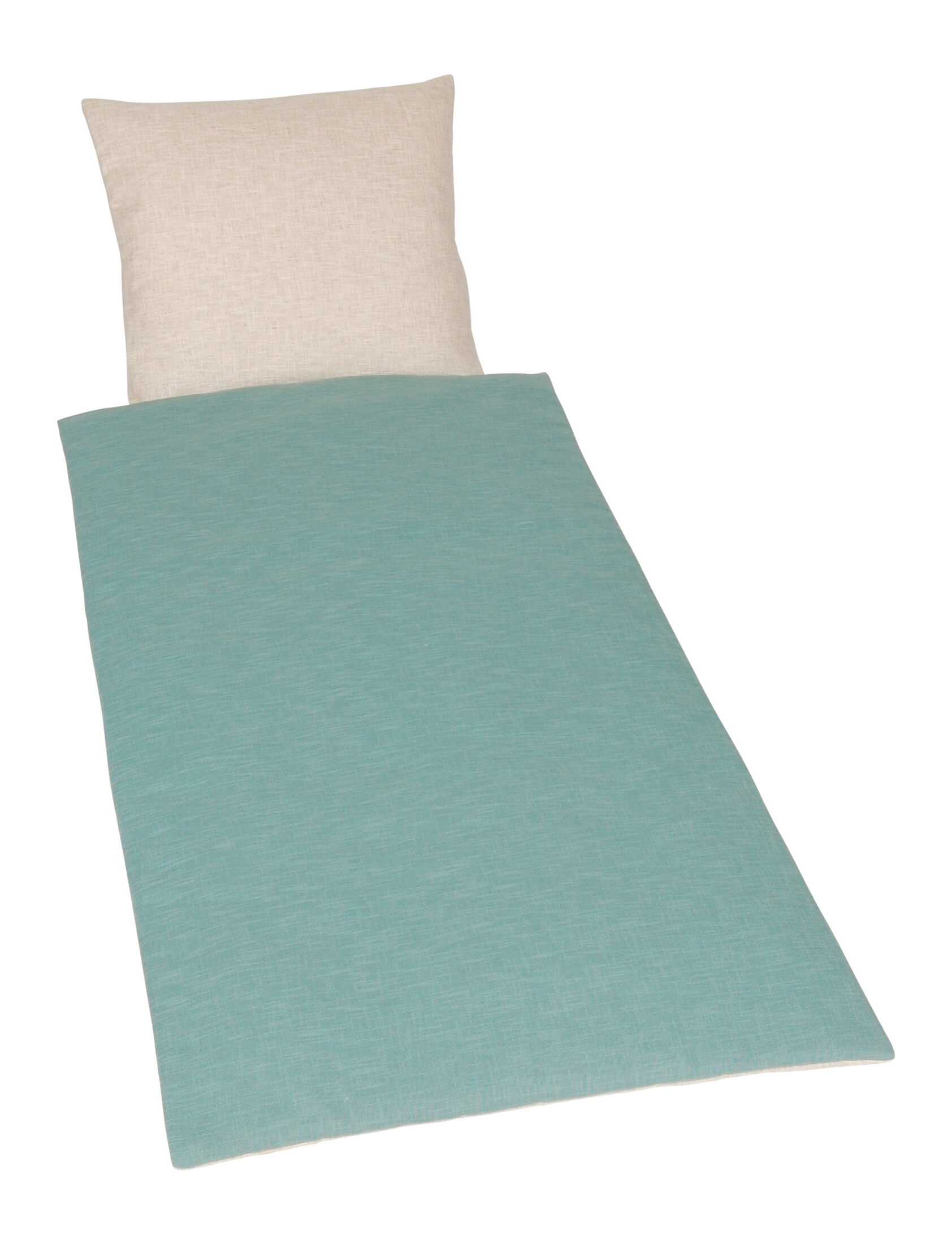 Deckengarn. 0112 tv Janus Übergröße, Leinen waldgrün/ecru, Kissen ecru