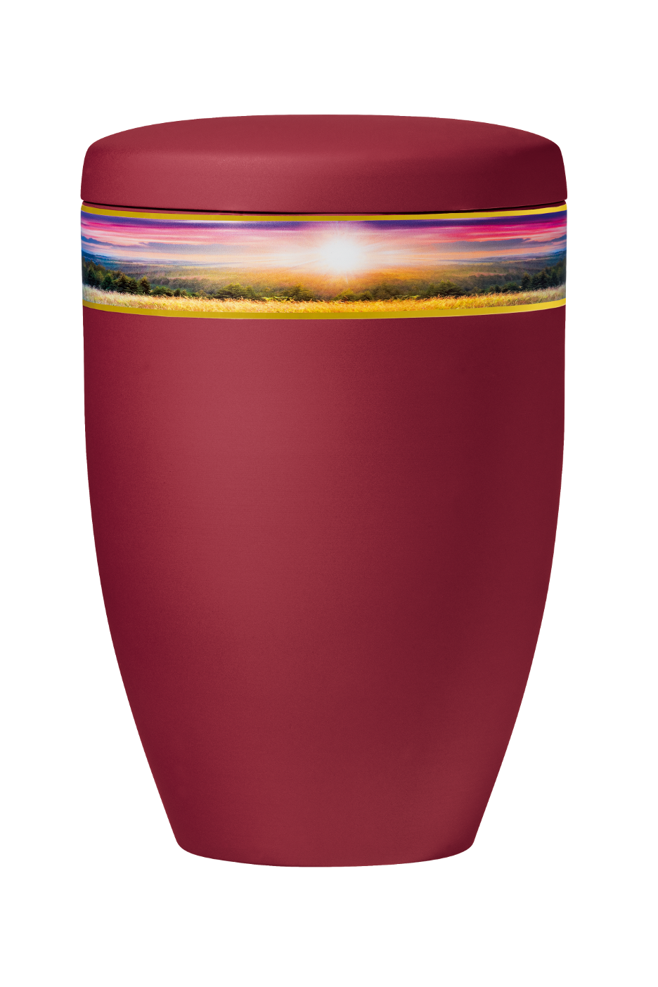 Urne 27210 weinrot, Dekorband Landschaft
