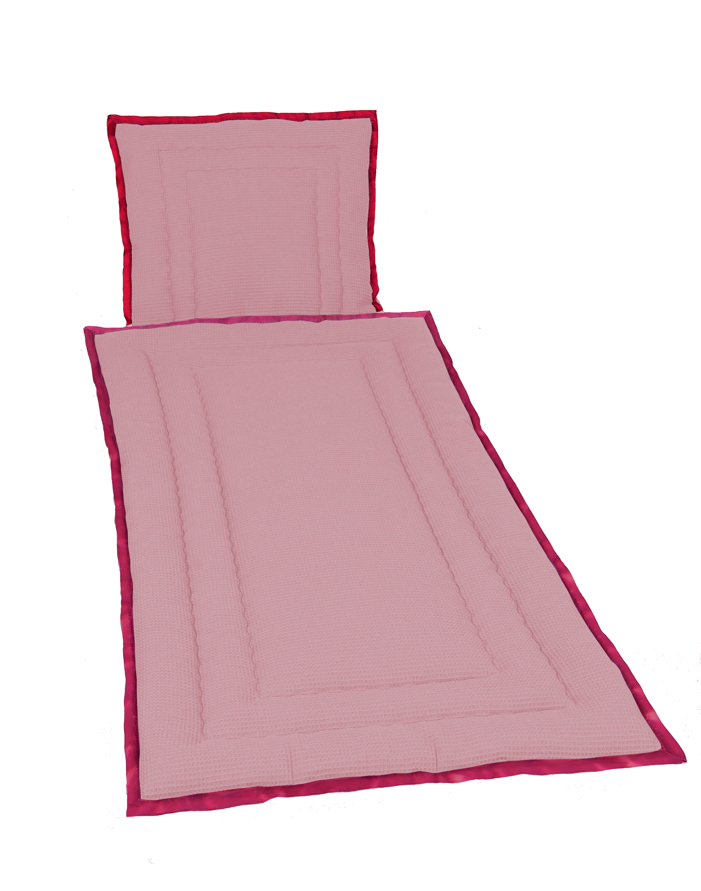 Deckengarnitur 1180 Waffelpique rosé, Litze