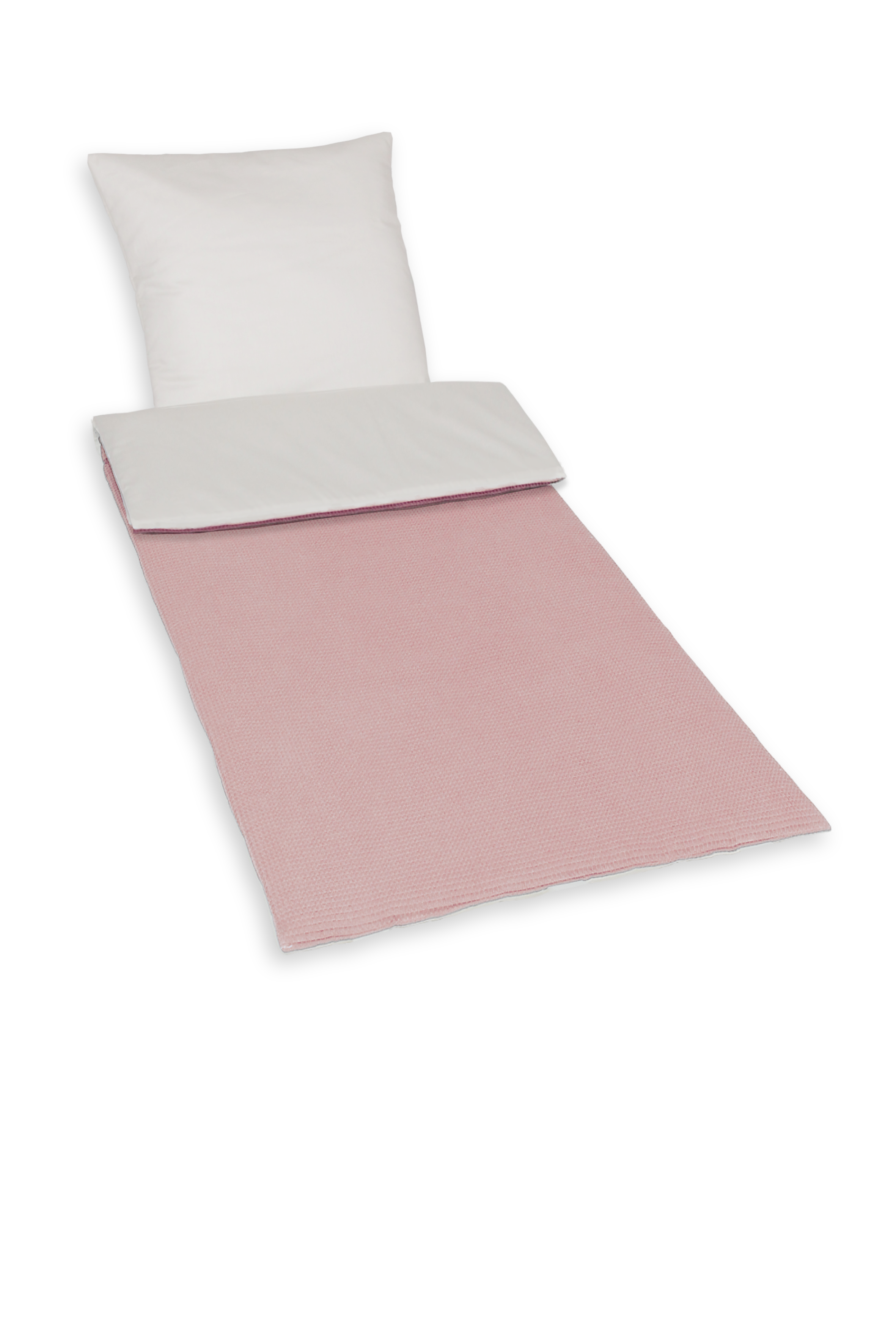 Deckengarnitur 0112 tv Janus elfenbein/Waffelpique rosé