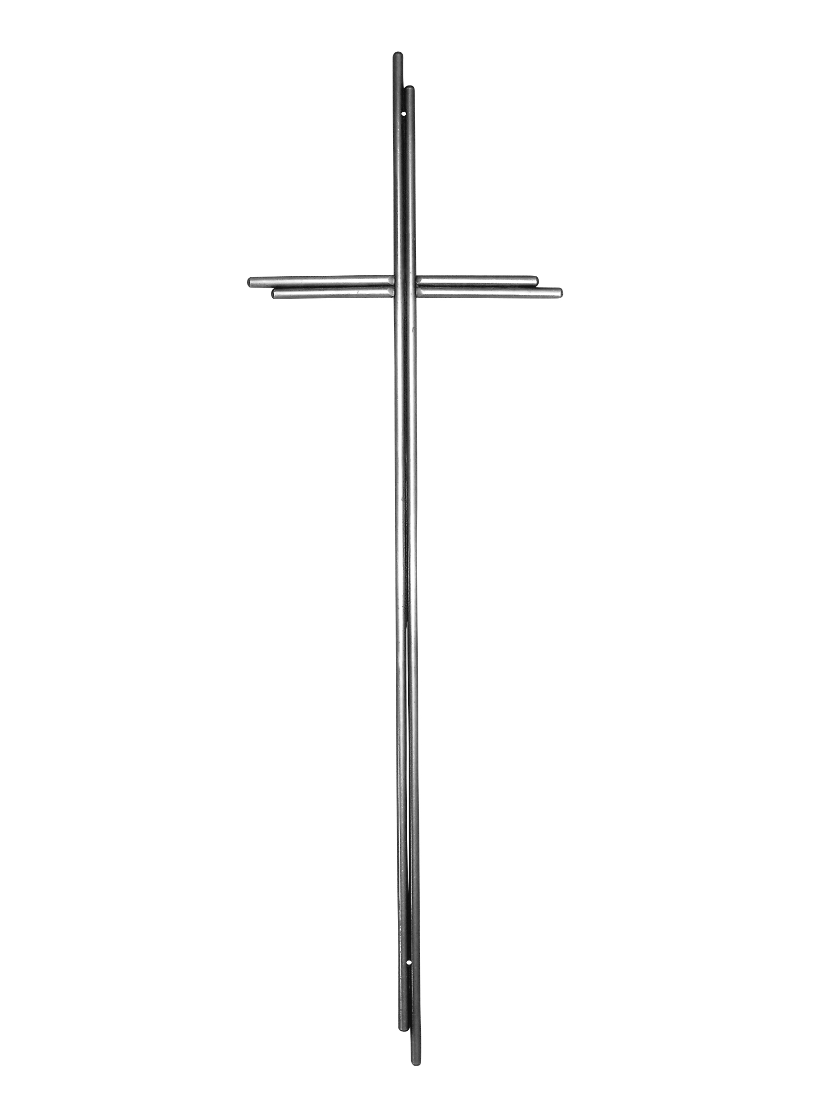 Metallkreuz, Doppel-Rundstab, galvanisiert, 70 x 20 cm