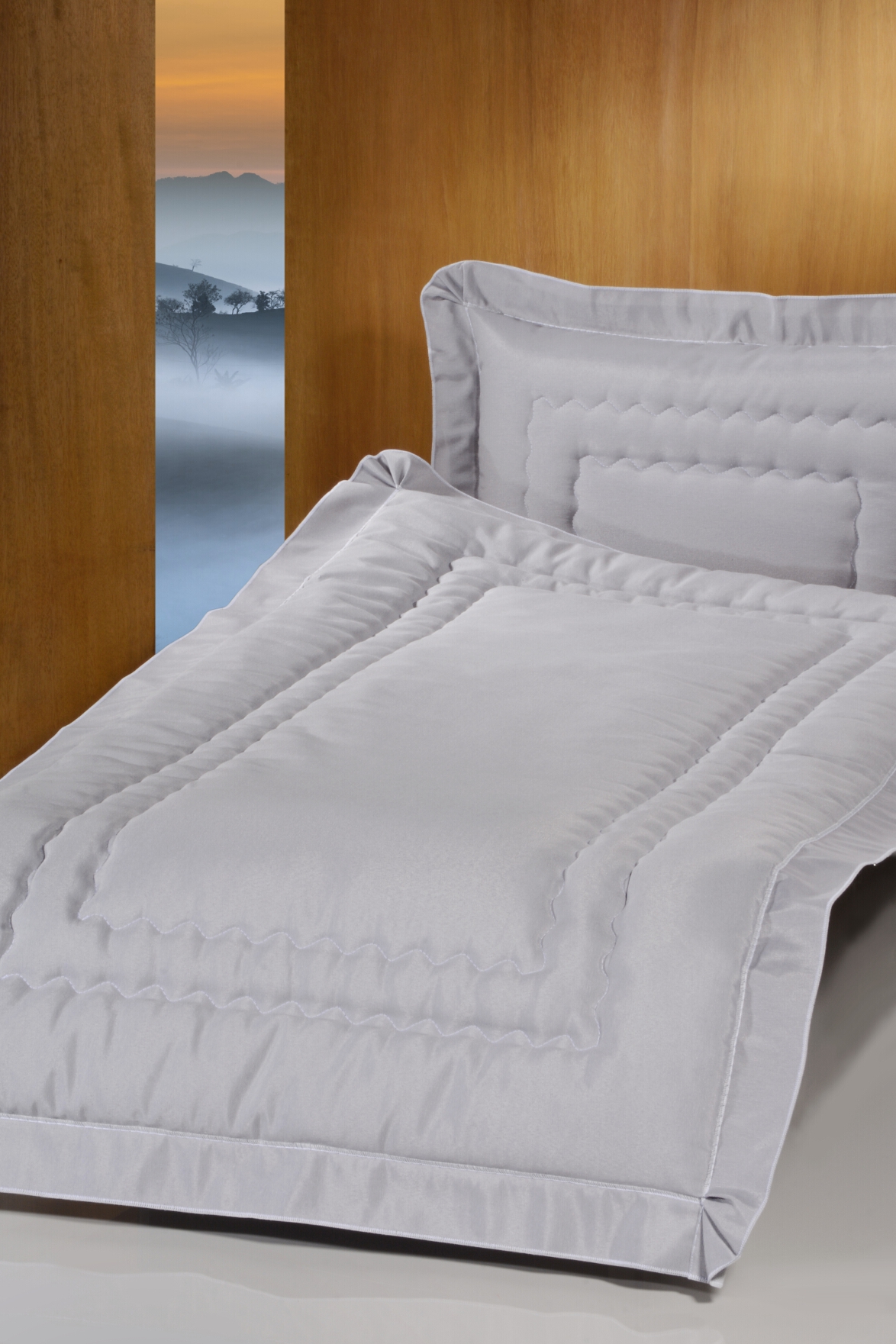 Deckengarnitur 01645 tv Como grau, Volant