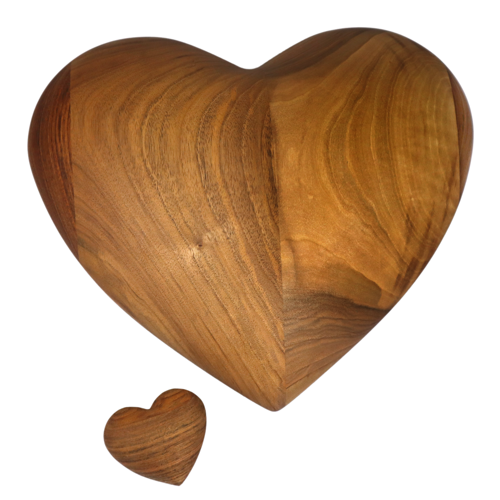 Holzurne 32-1, Walnuss-Herzurnen Set