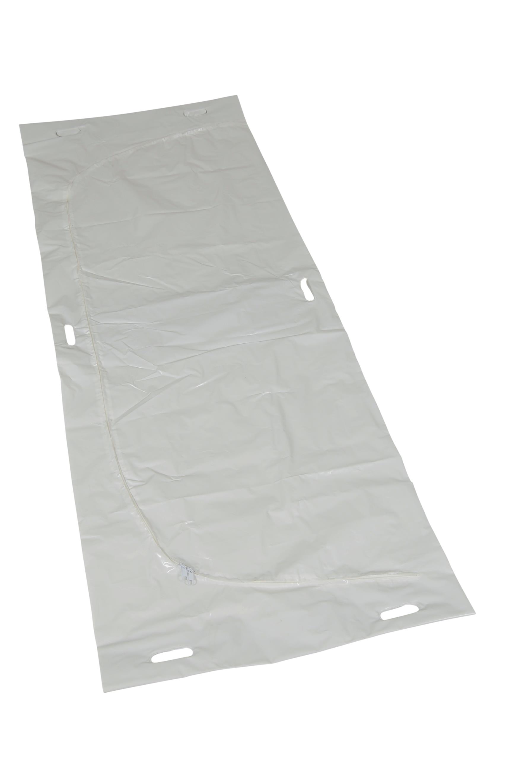 Verstorbenenhülle halbrunder Reißverschluss 6 ausgestanzte Griffe, ca. 90 x 233 cm, 120 kg