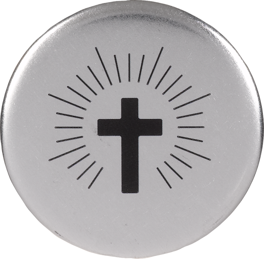 0831 Memori-Button - silber, Kreuz (ohne Urne)