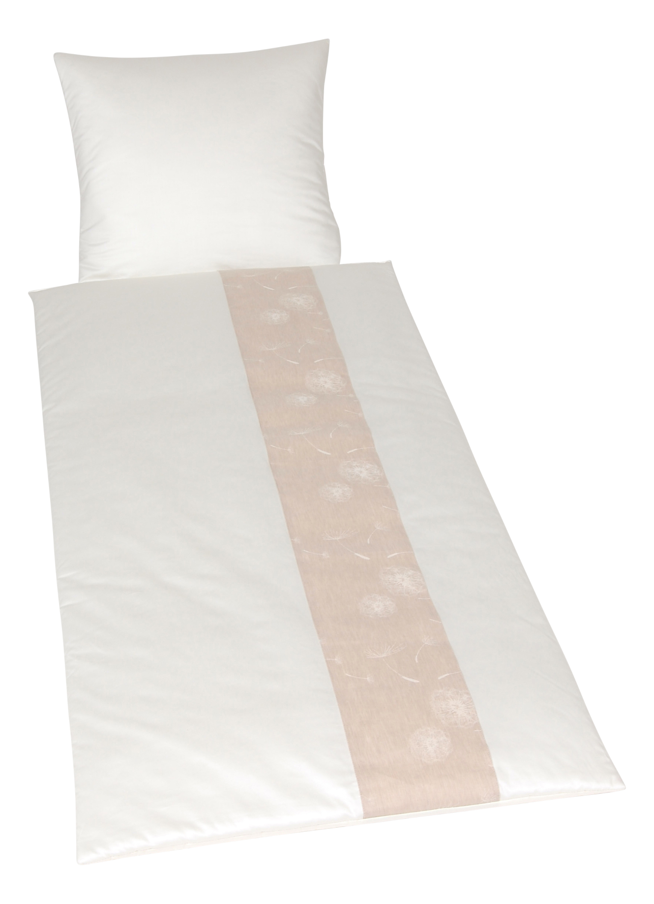 Deckengarnitur 0113 tv Jupiter, Baumwolle elfenbein, Streifen: Leinen Pusteblume natur