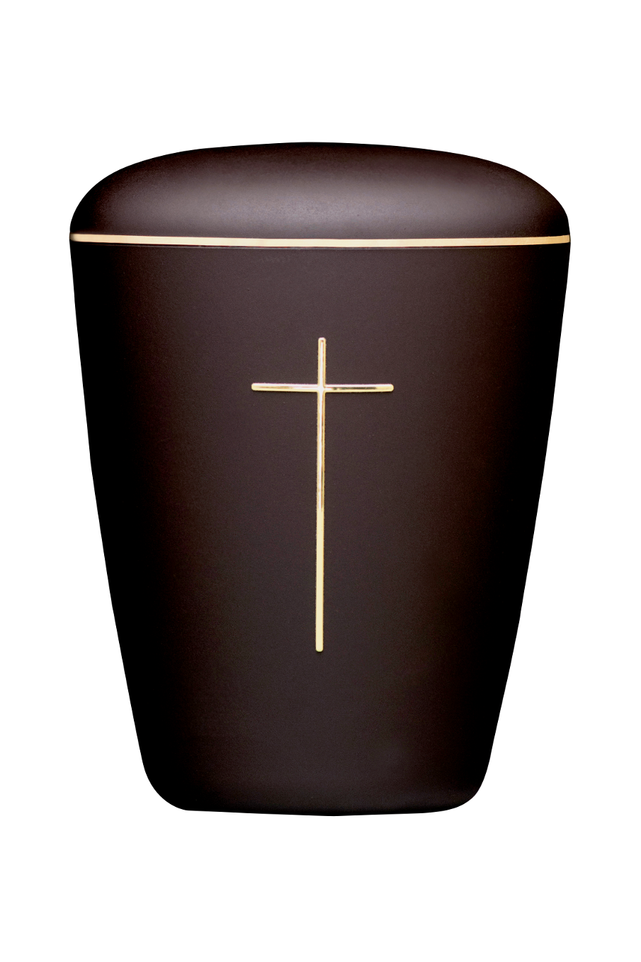 Urne 26205 anthrazit/braun, Kreuz, Goldband