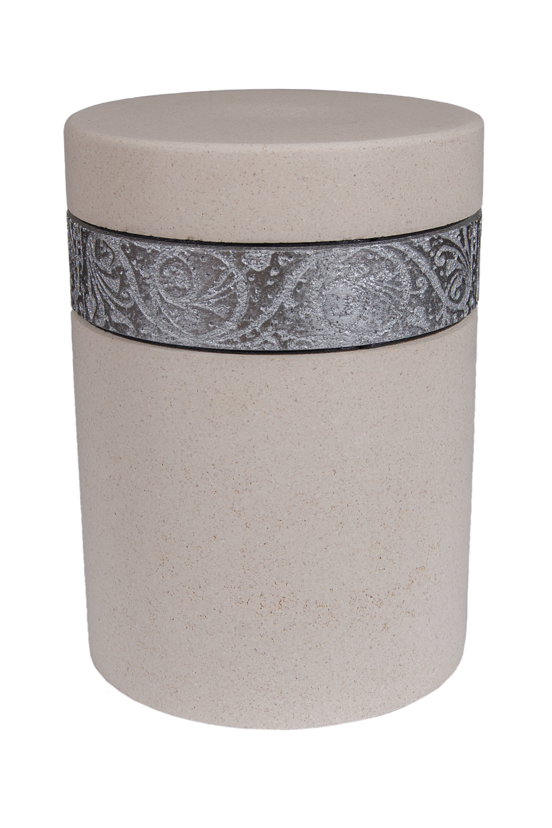 Urne Z 10 S Blanka, weiß, Ornamentring